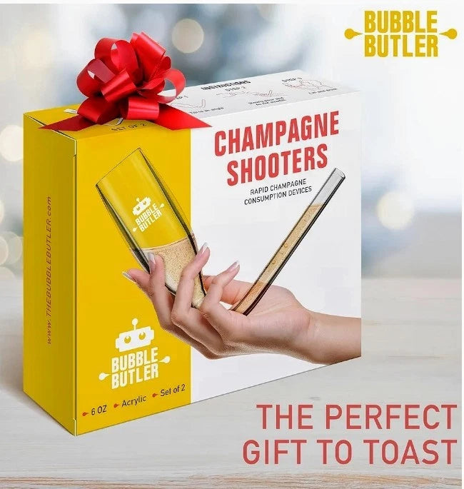 St 2 Bubble Butler Champagne Bong Style Acrylic 6oz Shooters Unique Fun Washable | eBay