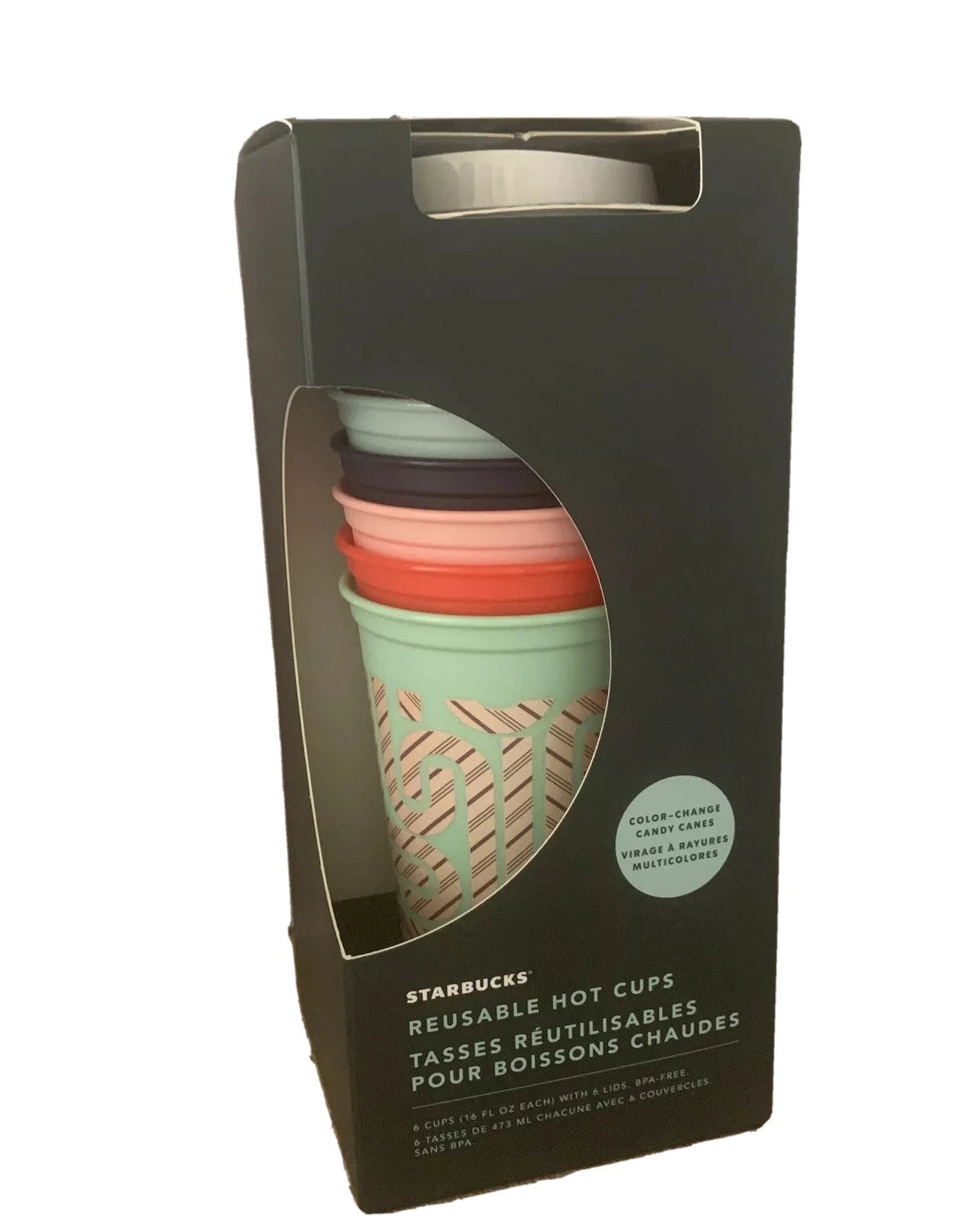 STARBUCKS Reusable 6 Color Changing Hot Drink Cups Christmas Candy Cane NIB 2020 | eBay