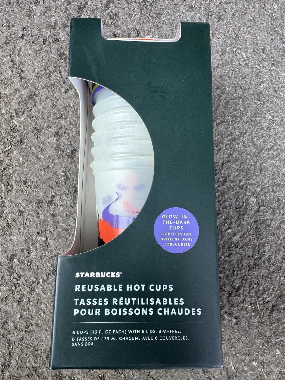 NEW 2022 Starbucks Halloween Set Of 6 Reusable Glow In The Dark Hot Cups Limited | eBay