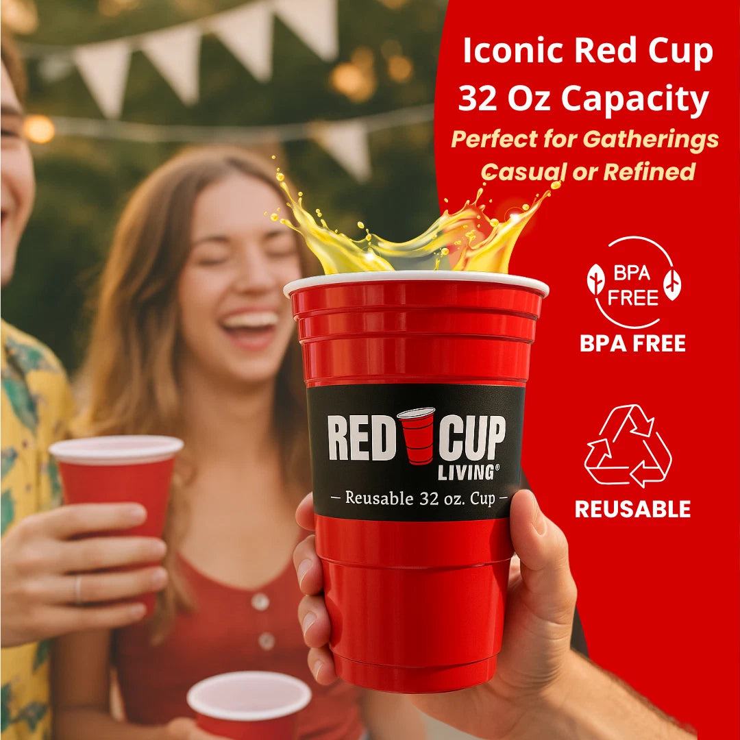 Red Cup Living 32Oz Tumbler Cups, Reusable Plastic Drinking Glasses for Parties | eBay