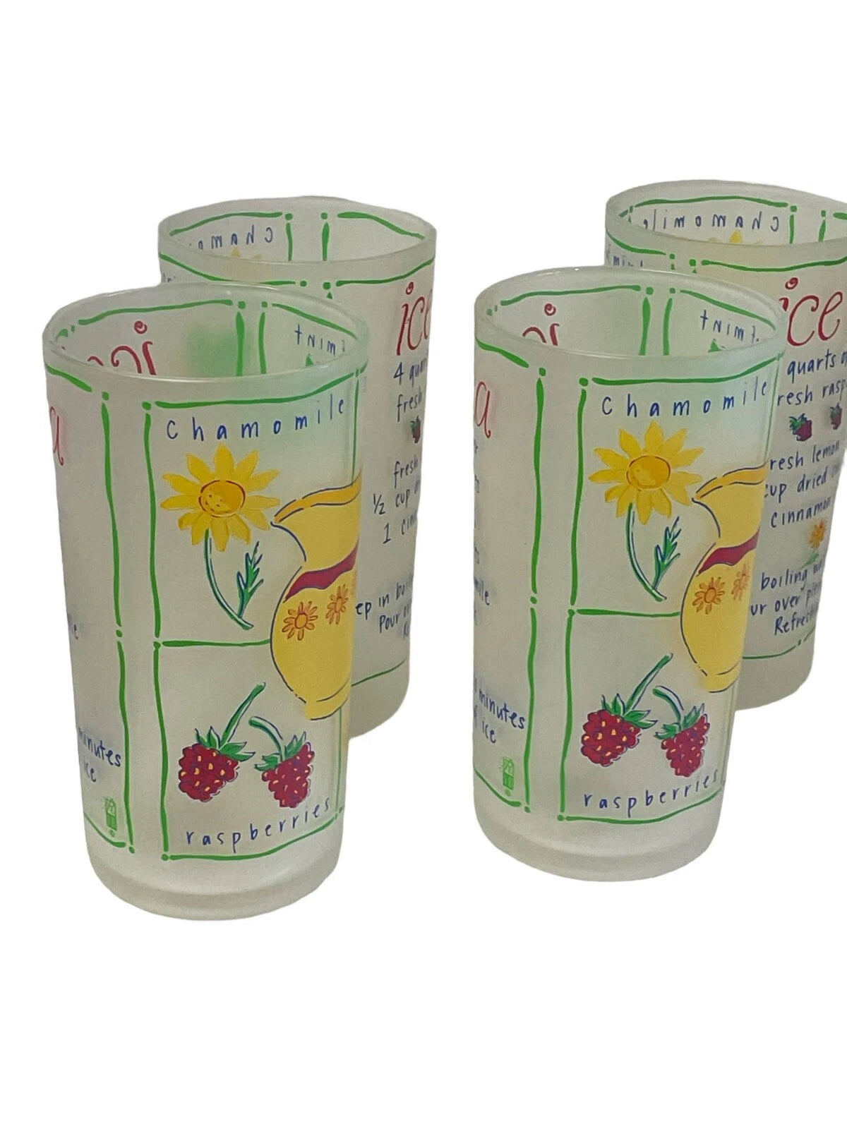 Precision Craft Frosted Beverage Tumblers 4 1/3" Iced Tea Recipe Lot 4 Canada 6 | eBay