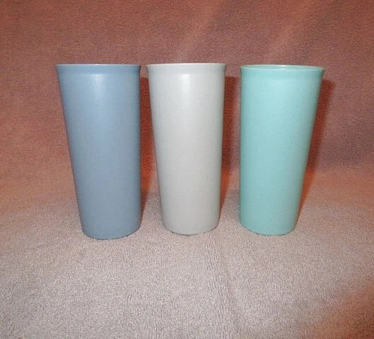 3X Lot Vintage Tupperware Stacking Bell Tumblers 12 oz Country Pastels #1348 | eBay