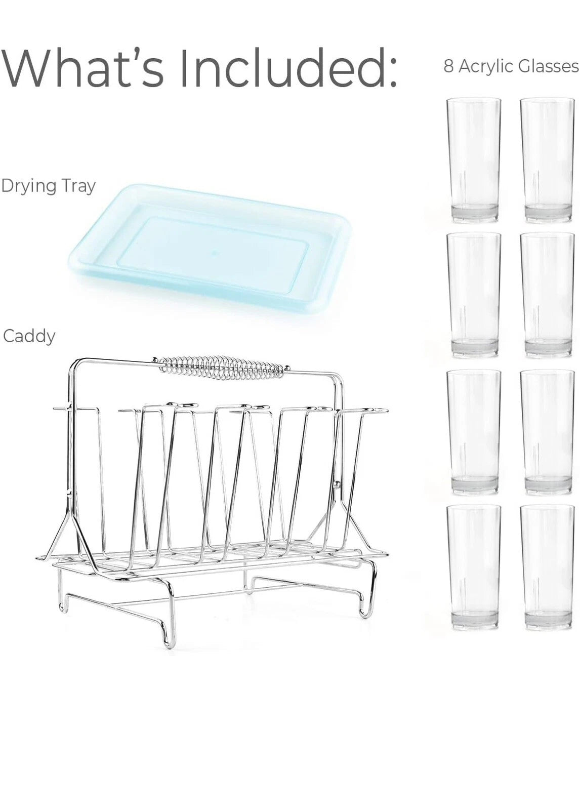 Pike Ridge Acrylic Drinking Cups - Set of 8 Includes Stainless Drink Caddy | eBay