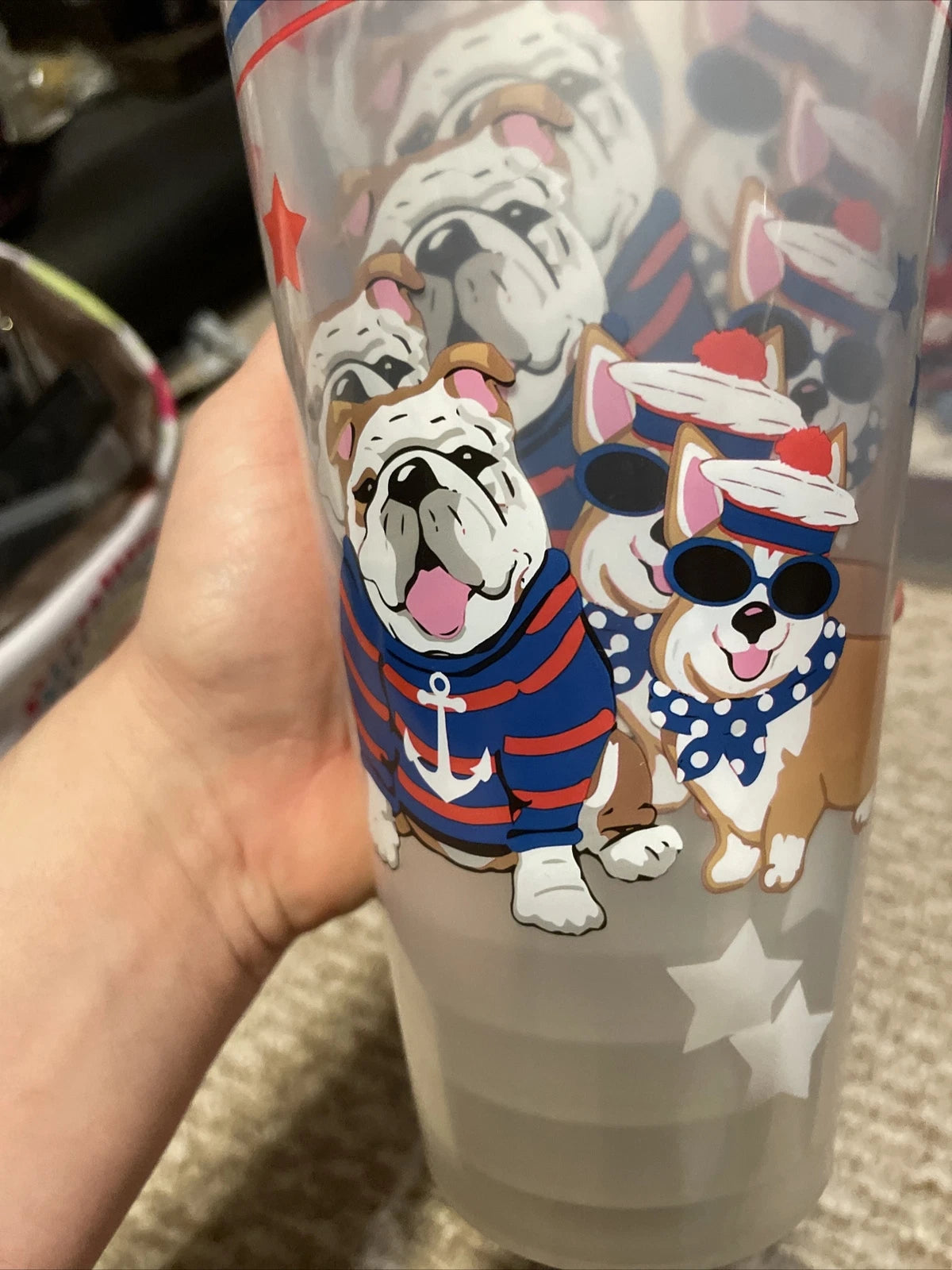 Nautical Bulldog Corgi Dog Set 6 Beach & Pool Party Outdoor Tumbler Cups New | eBay