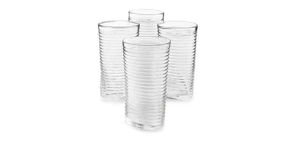 The Cellar Set of 3 Clear Ribbed Highball Glass | eBay