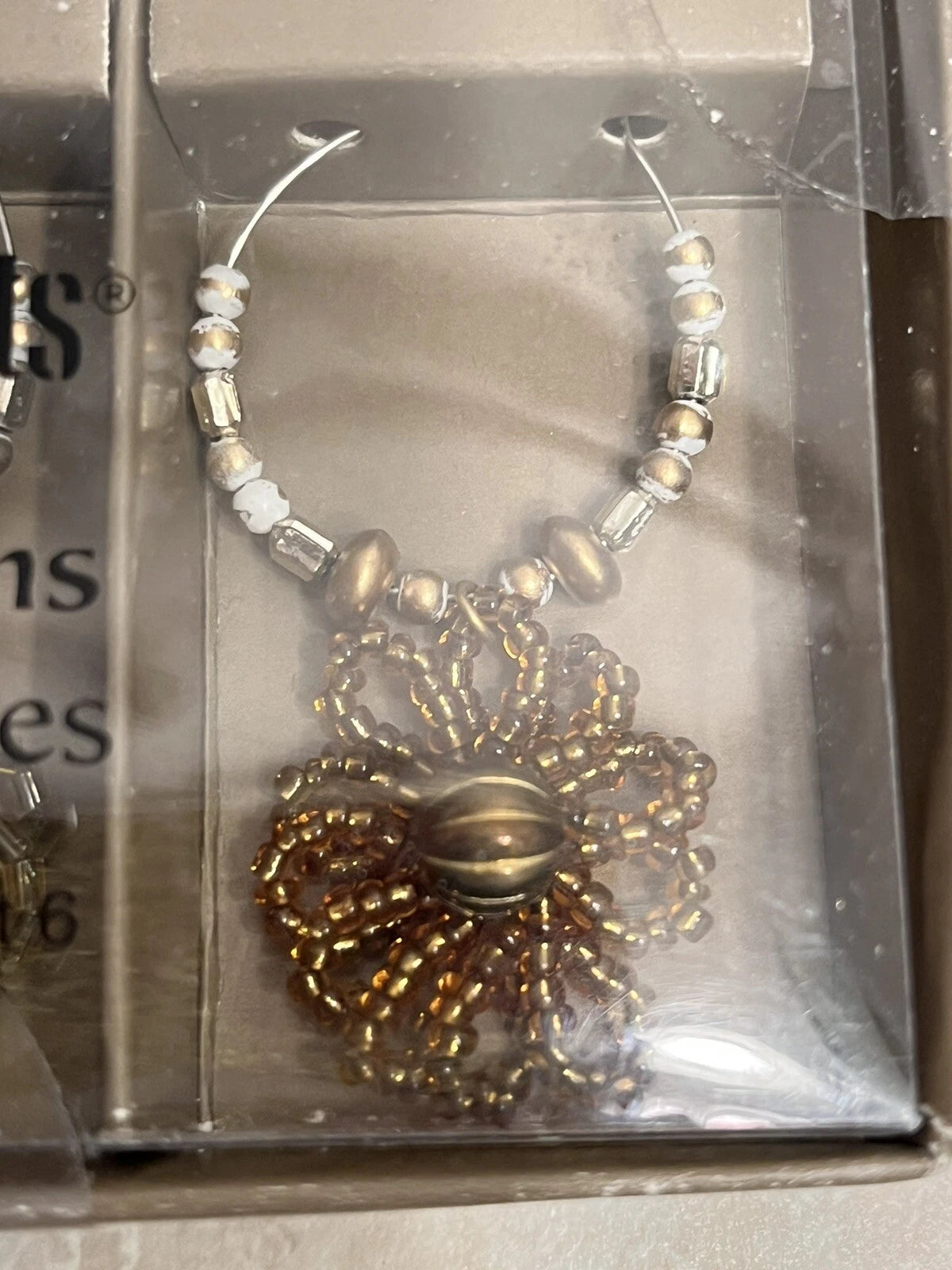 6 Boho Wine Glass Charms Pier 1 Beaded Flowers New in Pkg Set of 6 Bohemian Hip | eBay