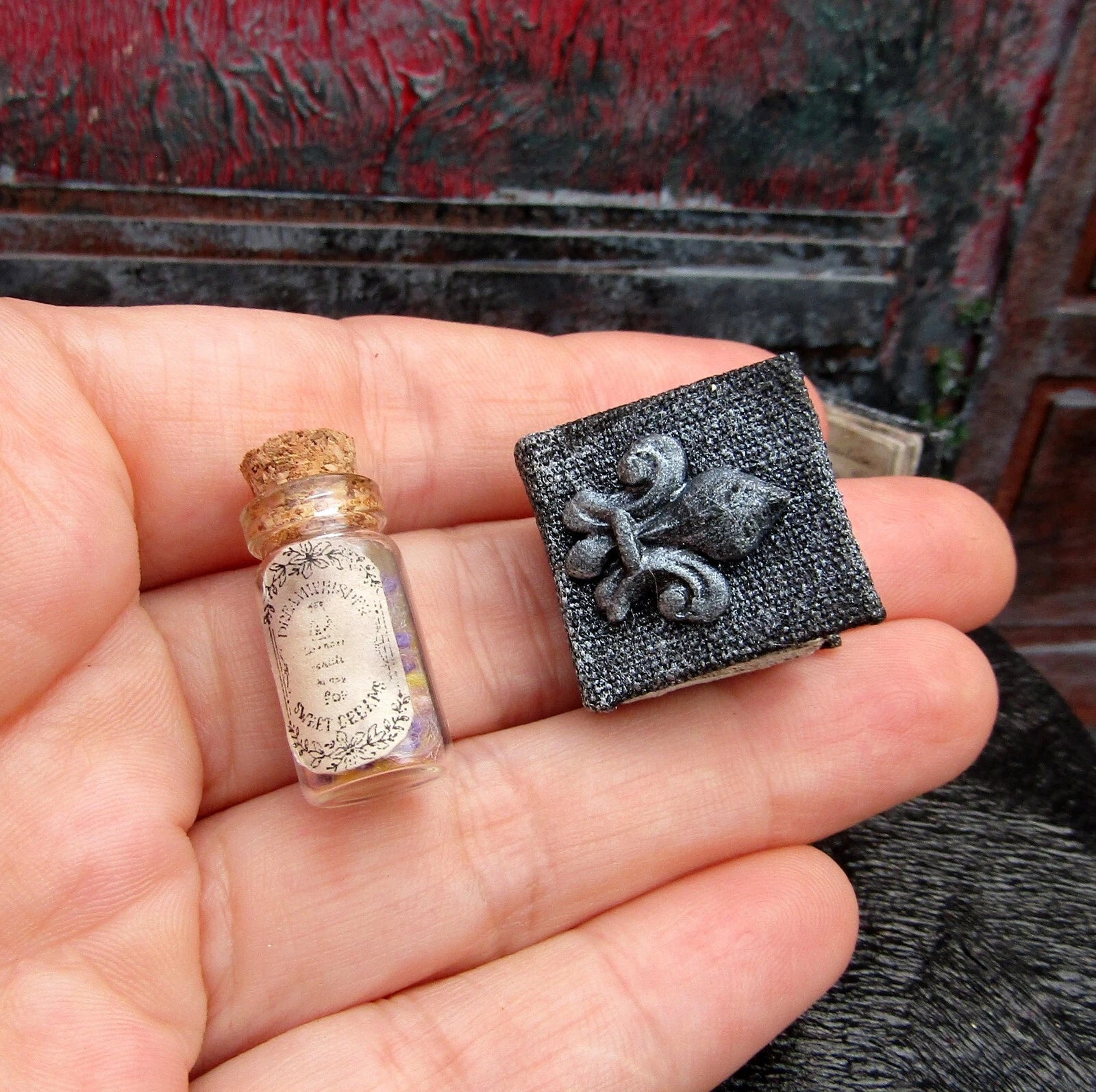 SET Dollhouse miniature Halloween Book and Potion Witch fairy accessory 1/12 1/6 | eBay