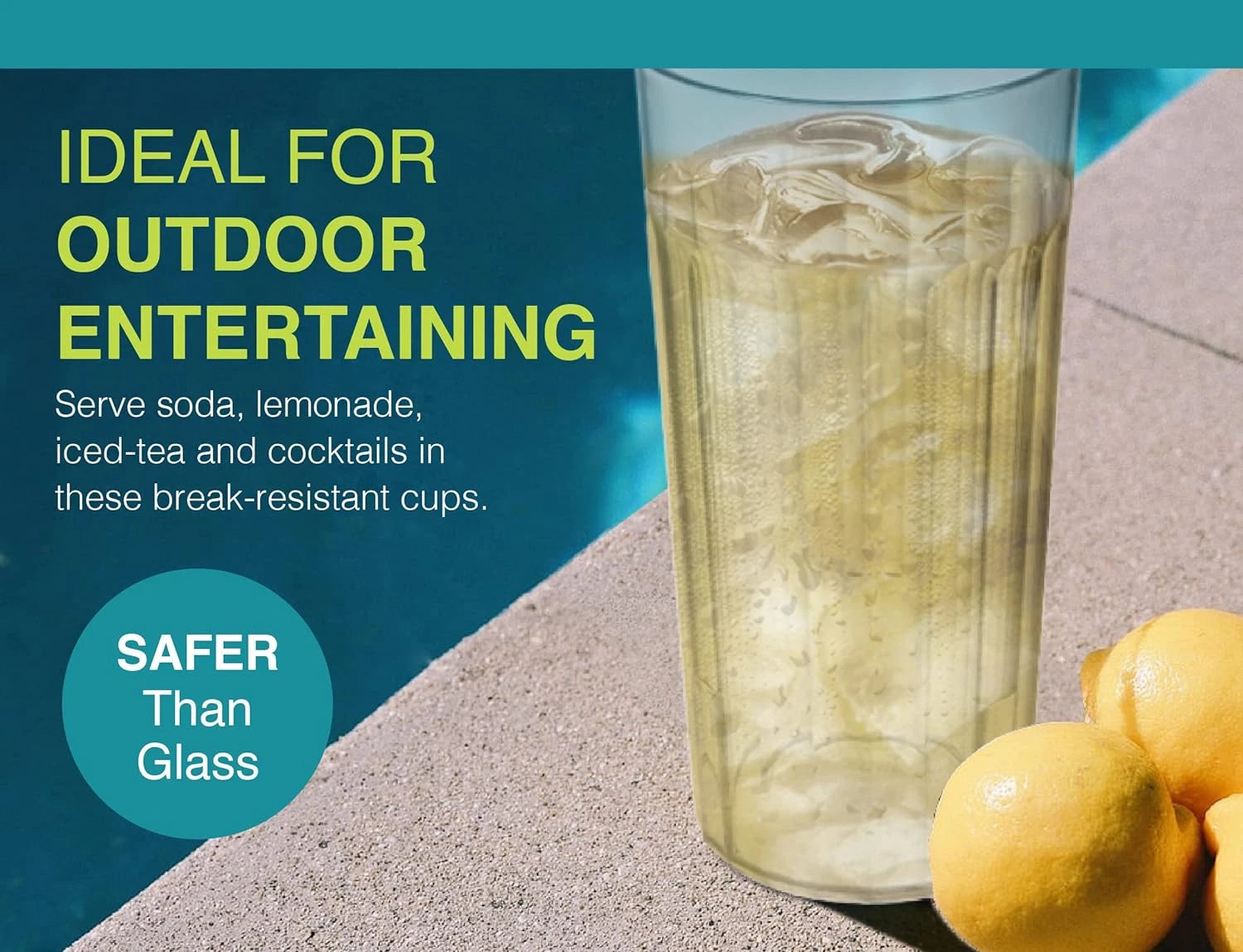 16 Oz Clear Plastic Tumblers, Set of 6 - Made in the USA, BPA Free Plastic | eBay