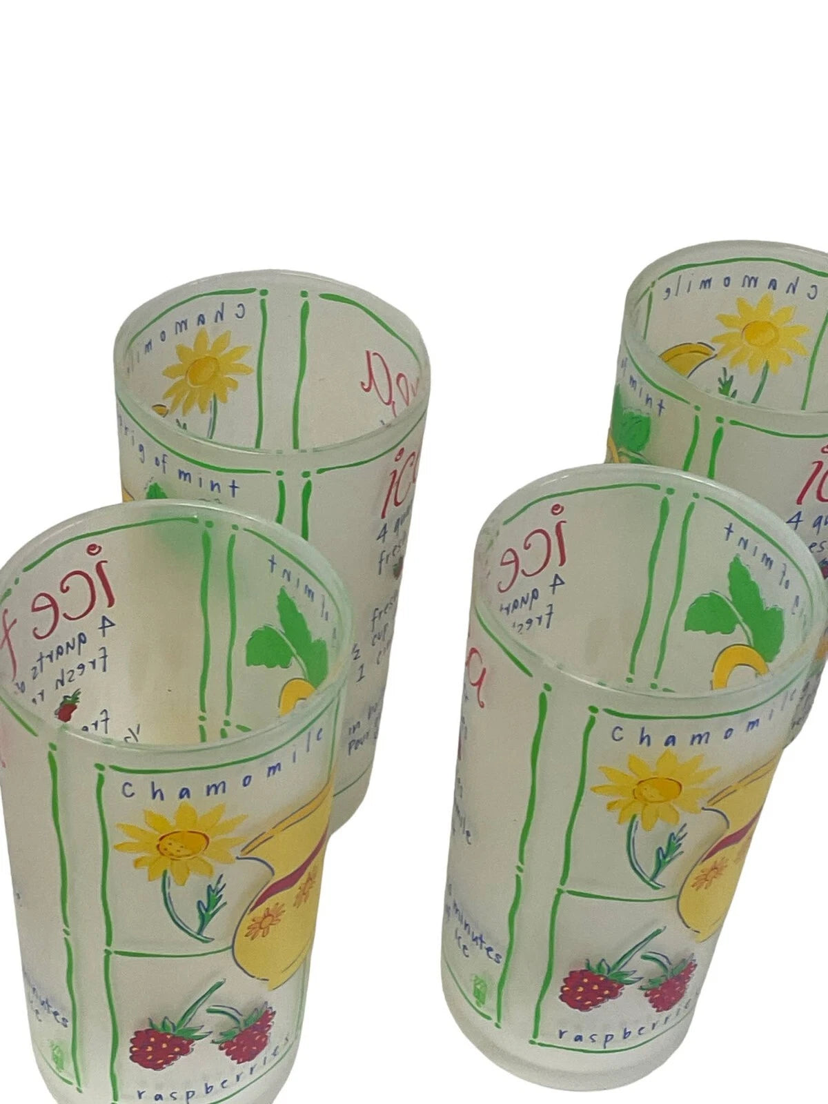Precision Craft Frosted Beverage Tumblers 4 1/3" Iced Tea Recipe Lot 4 Canada 6 | eBay
