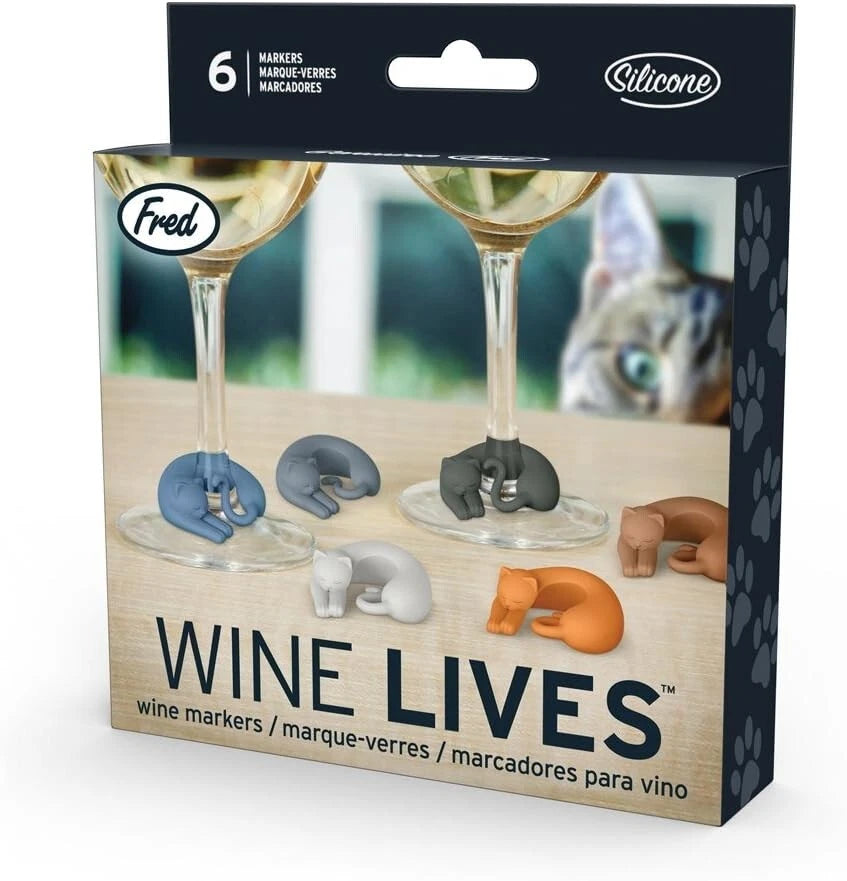 Colorful BPA-Free Cat Wine Charms - Perfect Gift for Cat Lovers - Set of 6 | eBay