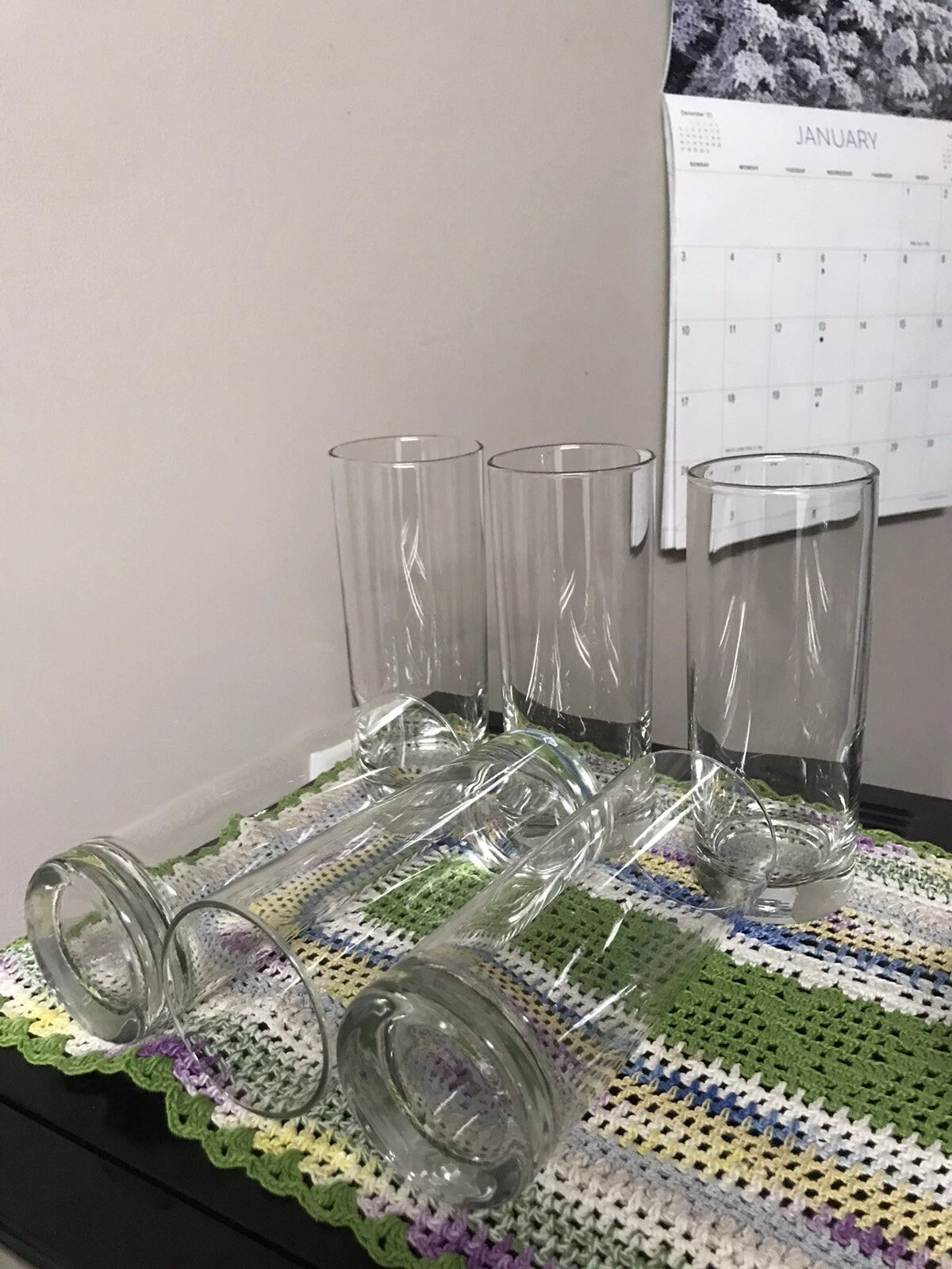 Set Of SIX (6) High Ball Drink Glasses 12 Oz 6.5”x2.5” With Spoons | eBay