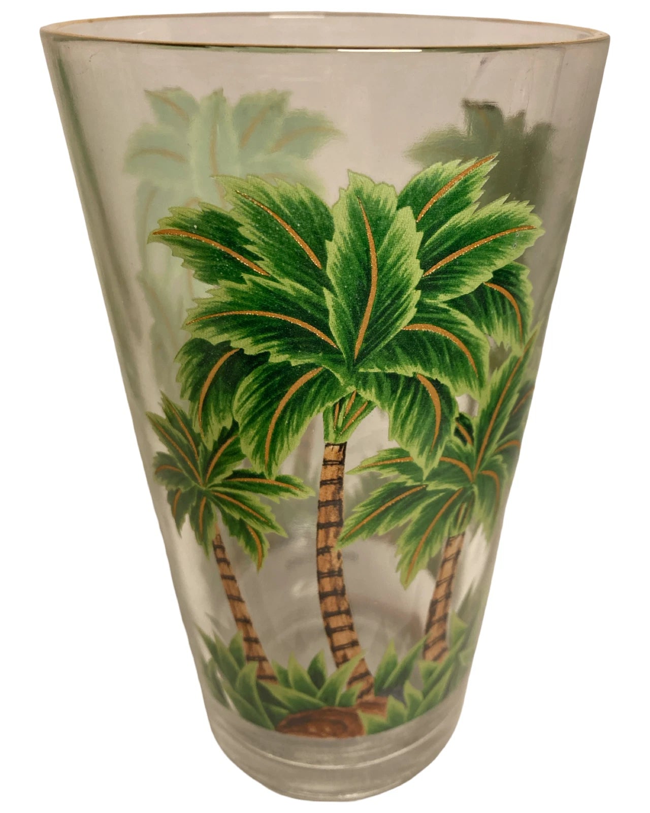 Six Tumbler Clear Glass with Palm Trees Design Acrylic 5.7" tall Set of 6 bundle | eBay