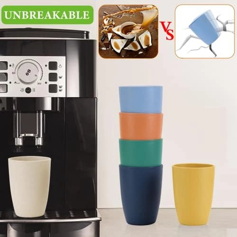 Mfacoy Wheat Straw Cups Set of 6, 12 oz Unbreakable Drinking, Reusable, Stackab | eBay