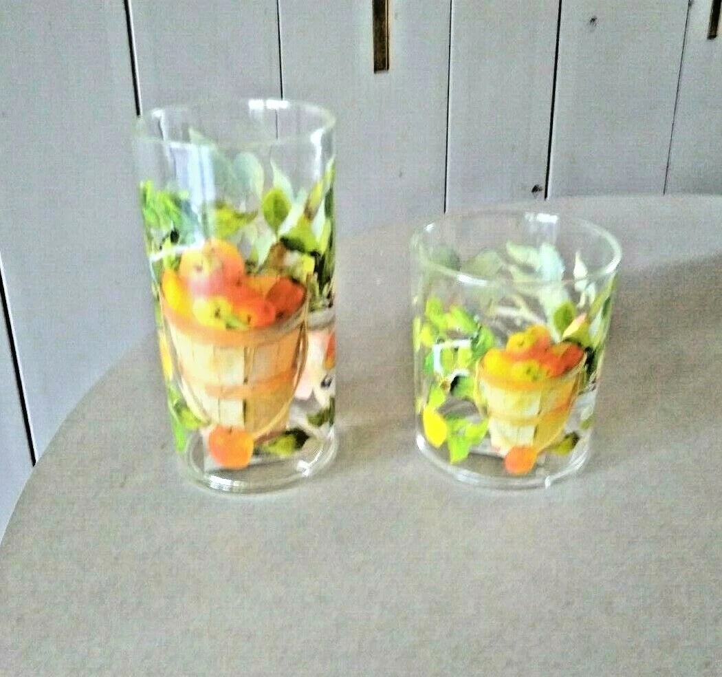 Keller Charles Phila PA Made exclusively Twelve Glasses Unique Fruit Design New | eBay
