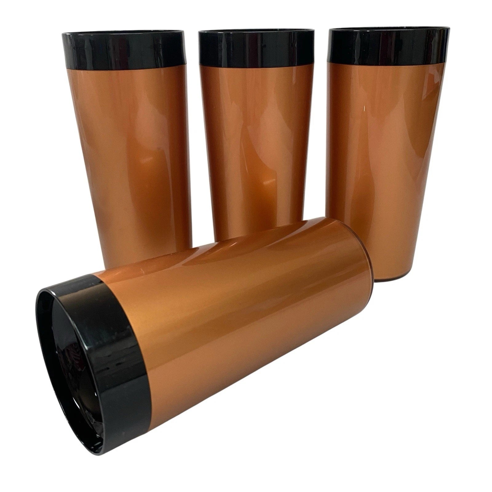 Lot Of 4 Vintage NFC Insulated Tumblers Copper with Black 12 Oz Cups 6 1/2” Tall | eBay