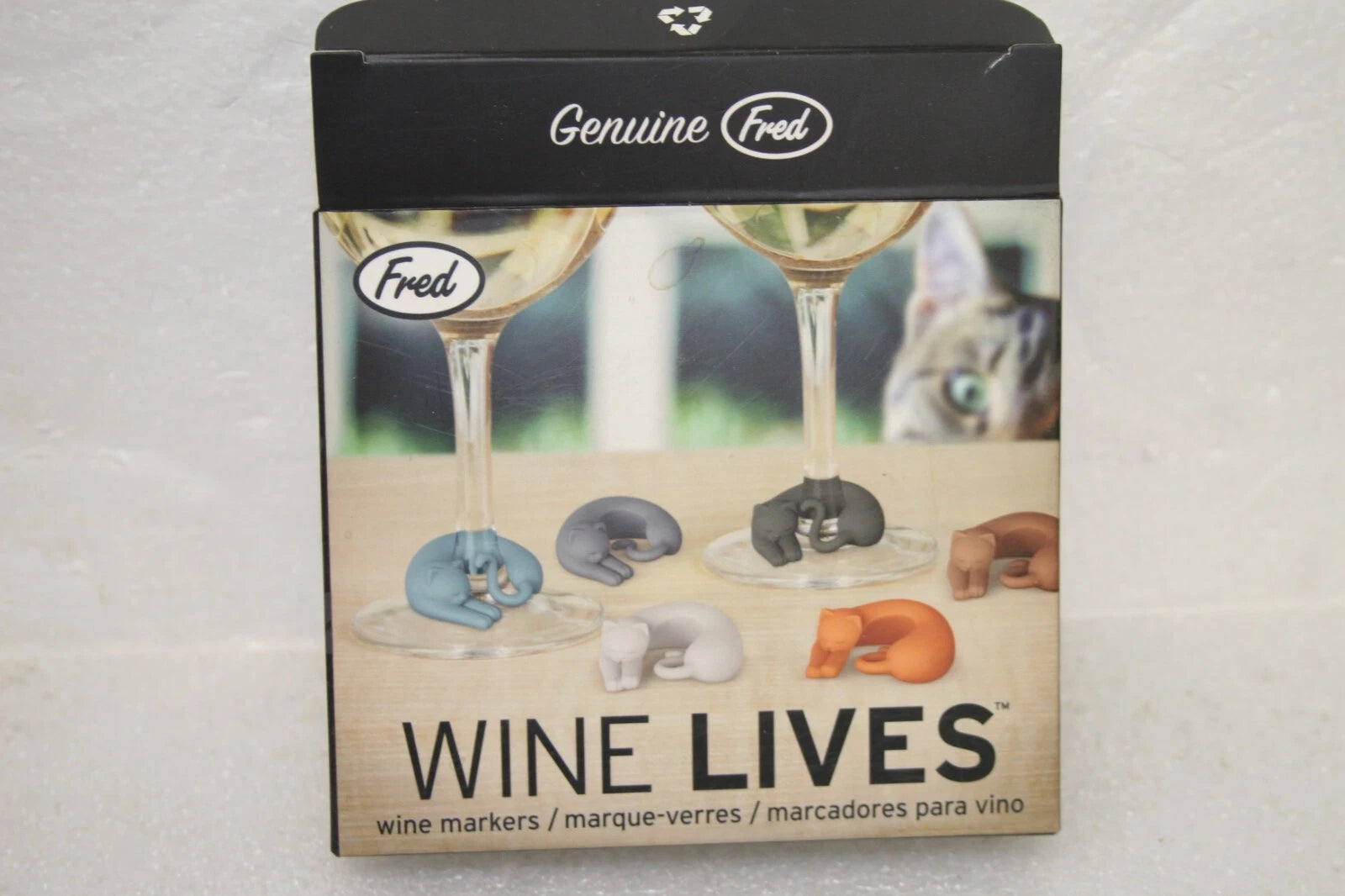 Genuine Fred Wine Lives Kitty Cuddly Cats Drink Markers Set of 6 NEW | eBay