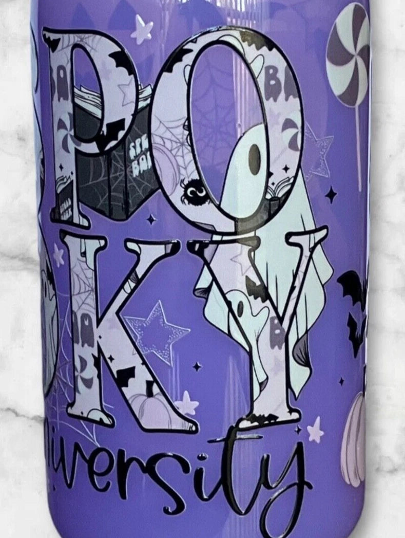 Purple Spooky Halloween 16oz Opaque Jelly Acrylic Can Tumbler w/ Plastic Lid | eBay