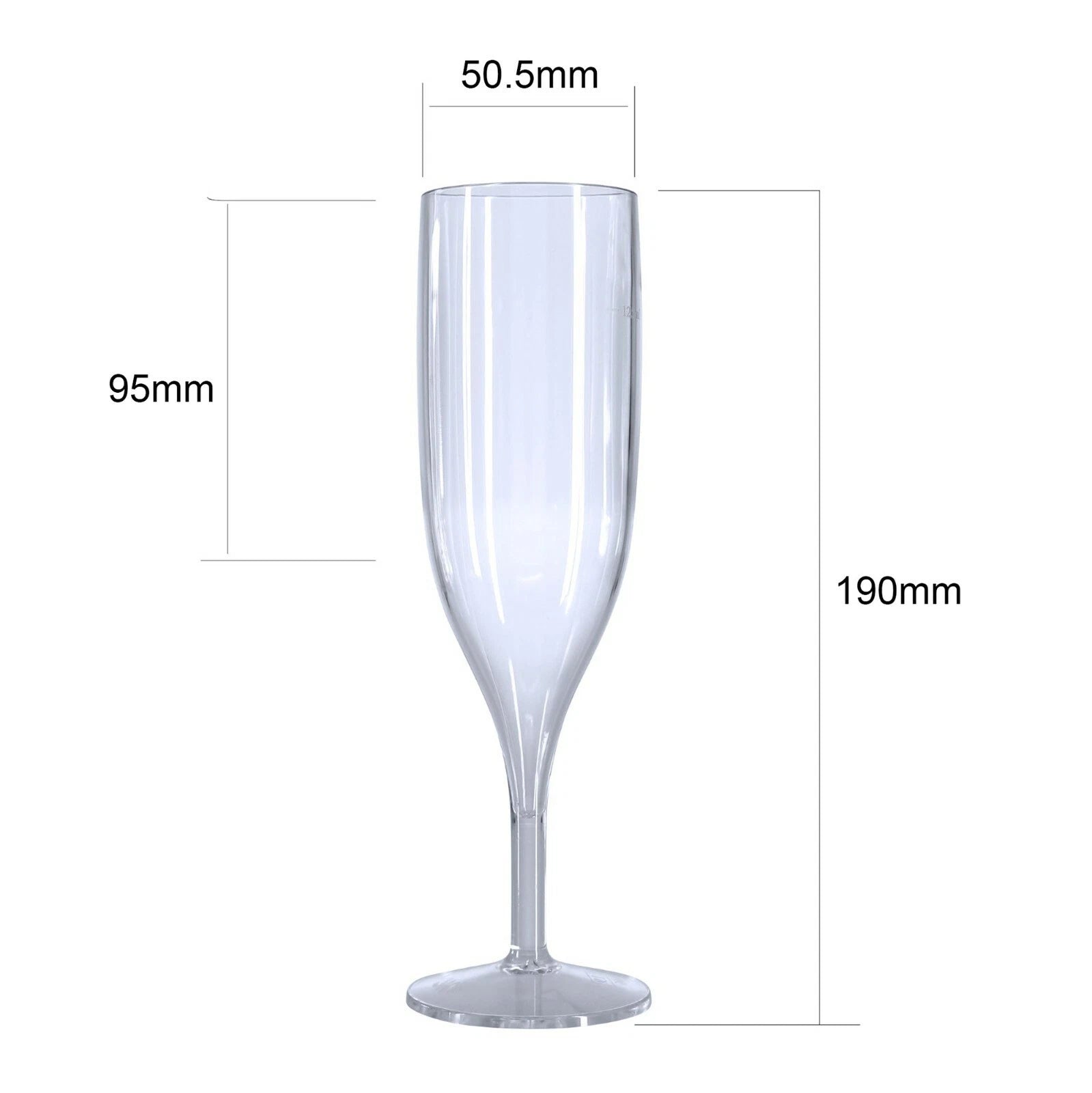 6 x Black Champagne Flutes Reusable 175ml Prosecco Glasses Plastic Washable | eBay