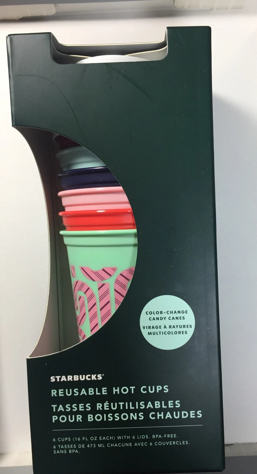 Starbucks Reusable Color Changing Hot Cups Holiday 2020 Candy Cane 6Pack NIB! | eBay