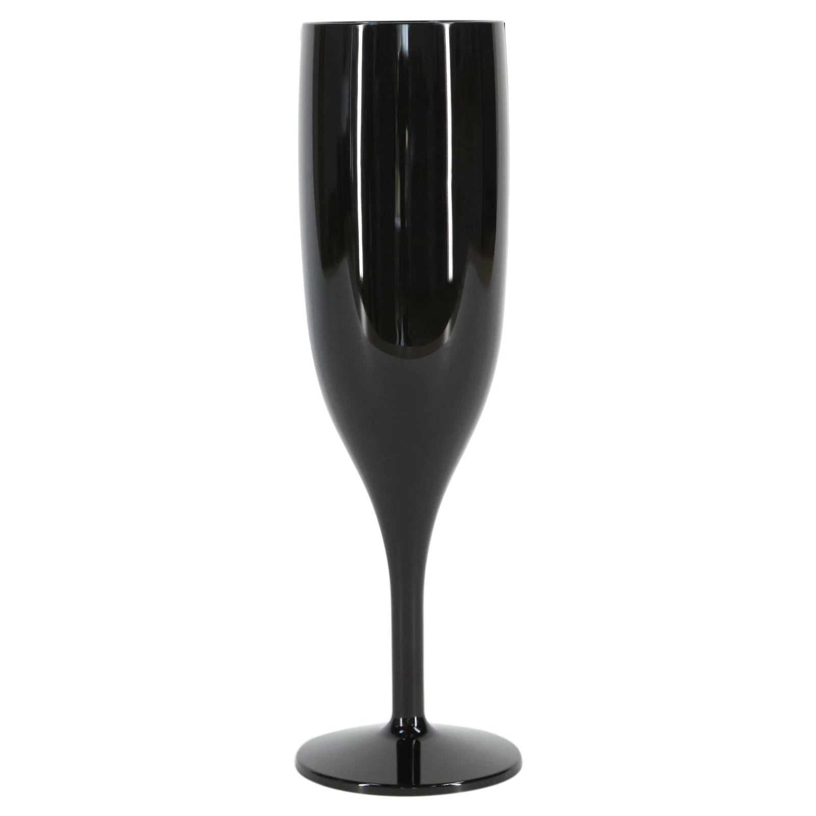 6 x Black Champagne Flutes Reusable 175ml Prosecco Glasses Plastic Washable | eBay