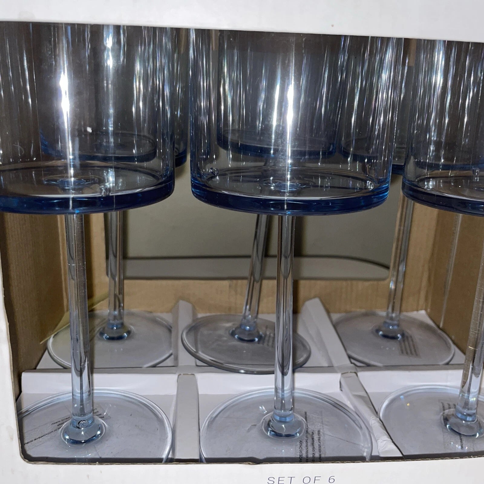 Rachel Zoe set of 6 Acrylic Long Stem Wine Glasses 14 oz 414 ml New in Box | eBay