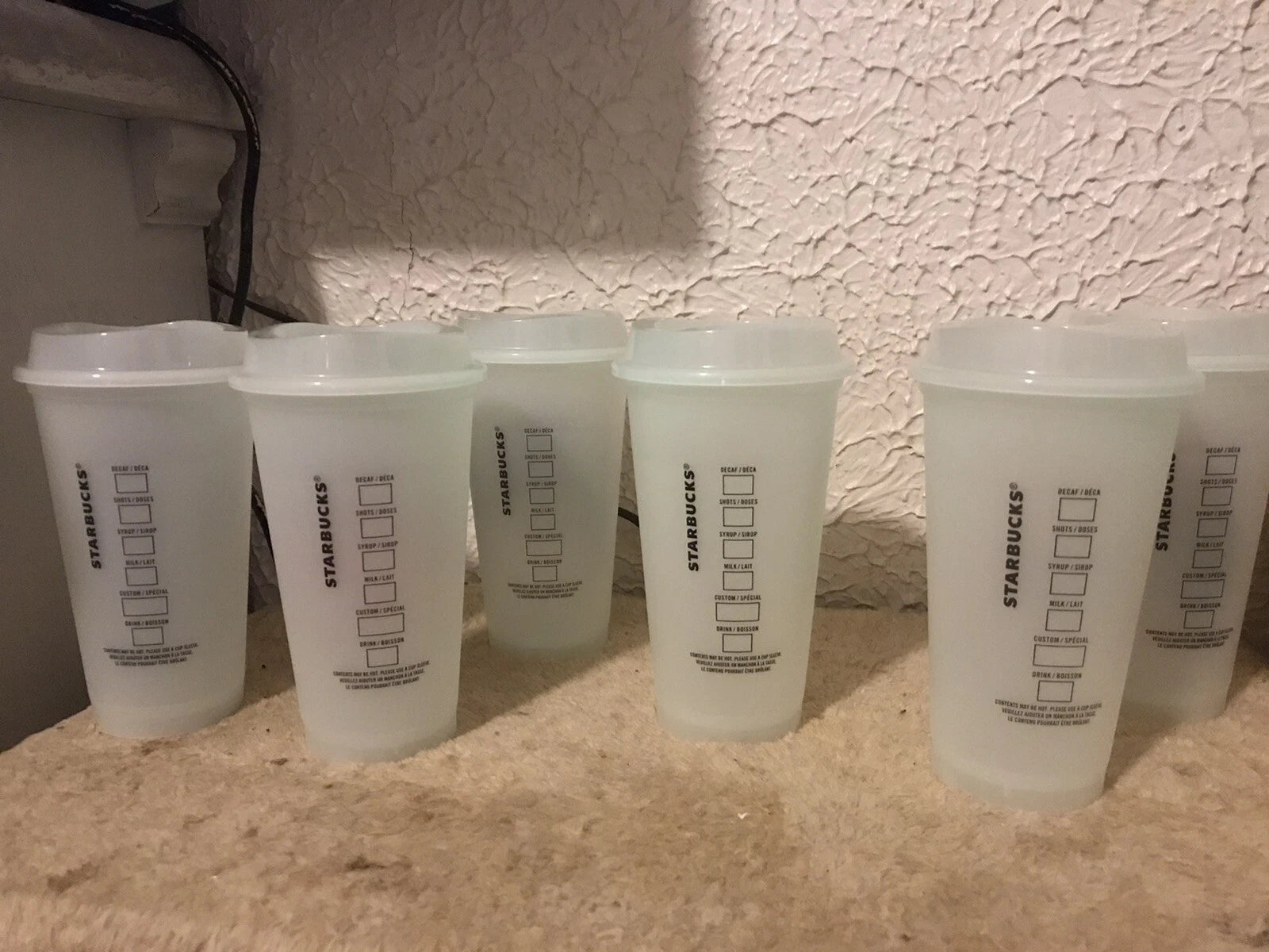 Starbucks Halloween 2022 Set Of 6 Reusable Glow In The Dark Hot Cups Limited | eBay