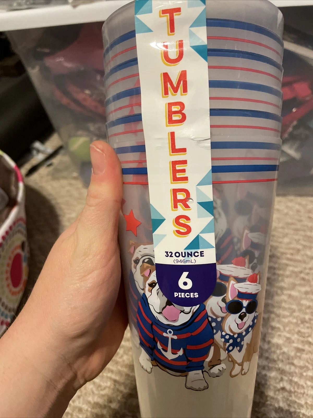 Nautical Bulldog Corgi Dog Set 6 Beach & Pool Party Outdoor Tumbler Cups New | eBay