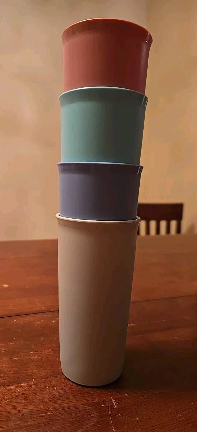 Set of 4 Vintage Tupperware Pastel Tumblers 116 5 6 7 33 Cups In Blue Pink Gray | eBay