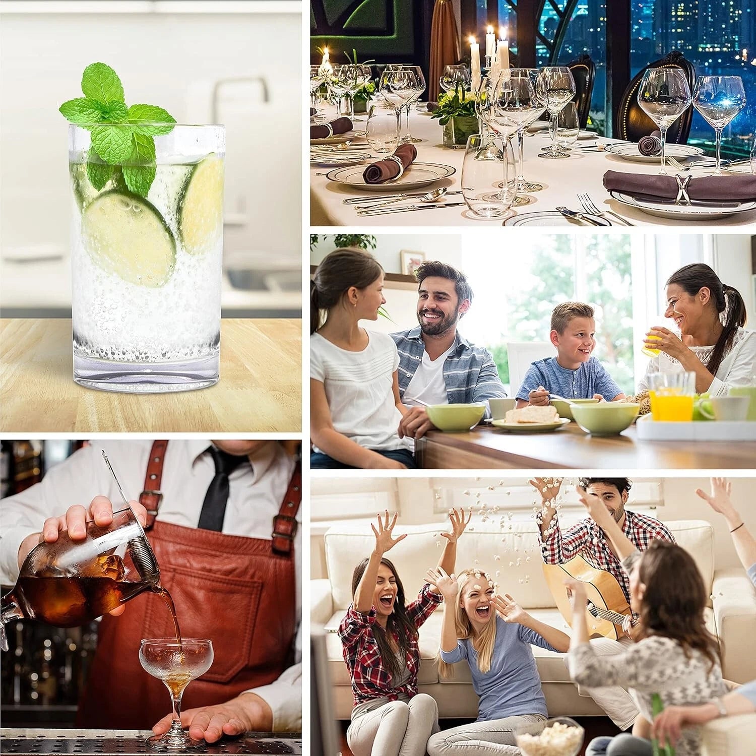 Set of 12 Reusable Shatterproof Drinking Glasses - BPA Free Acrylic Tumblers | eBay