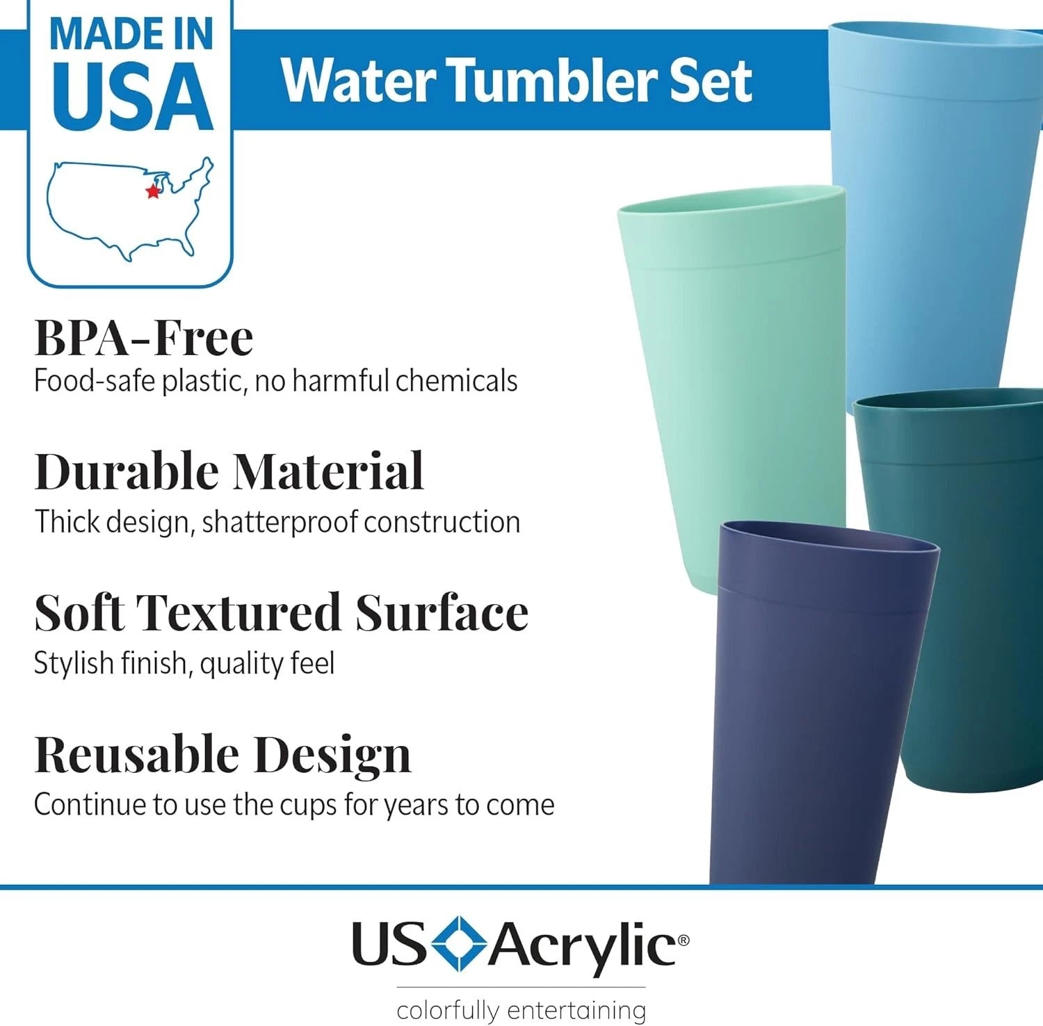 Elegant 20oz Coastal Water Tumblers – Unbreakable Plastic Set of 12 for Parties | eBay