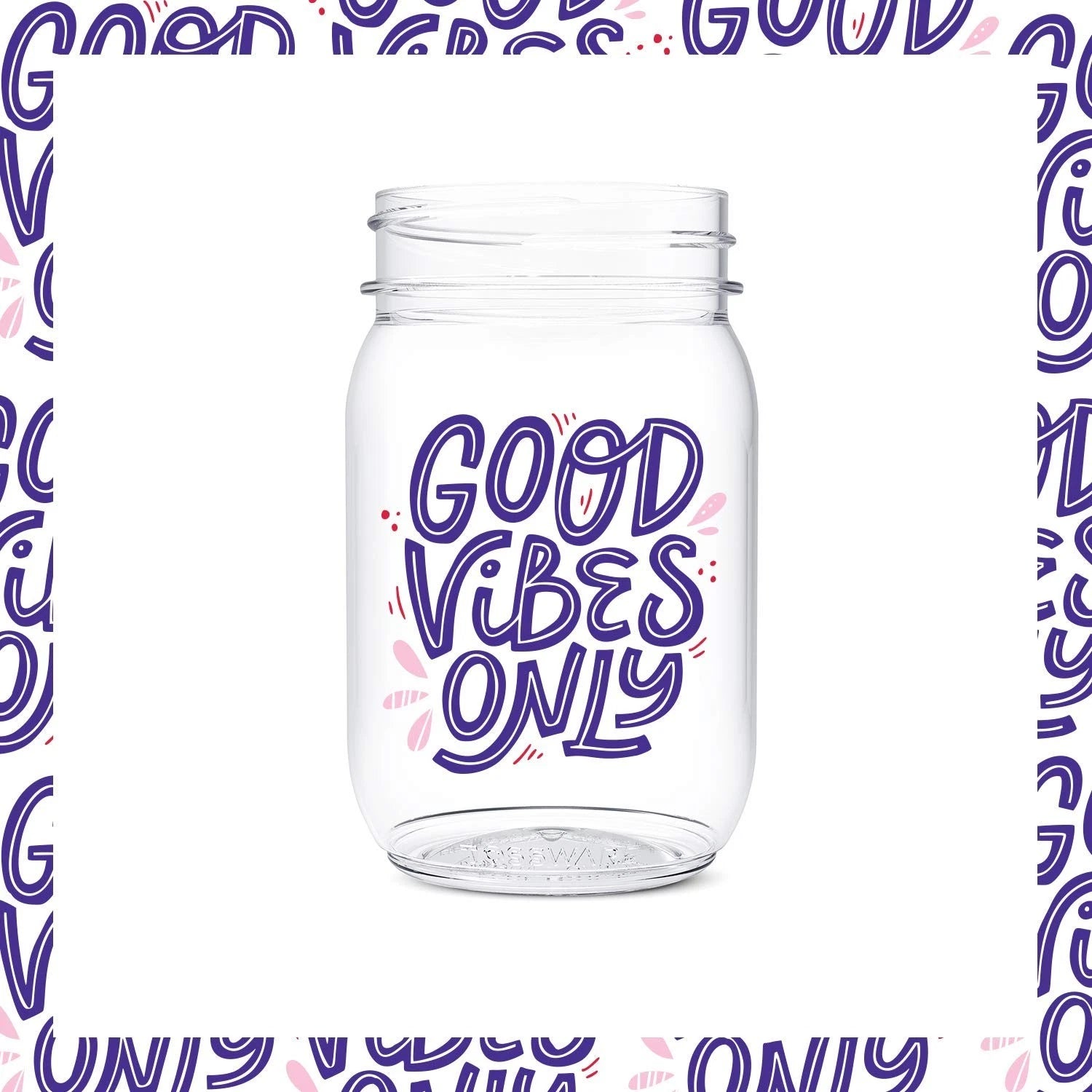 TOSSWARE POP 16oz Mason Good Vibes Only Series, SET OF 6, Recyclable, Premium... | eBay