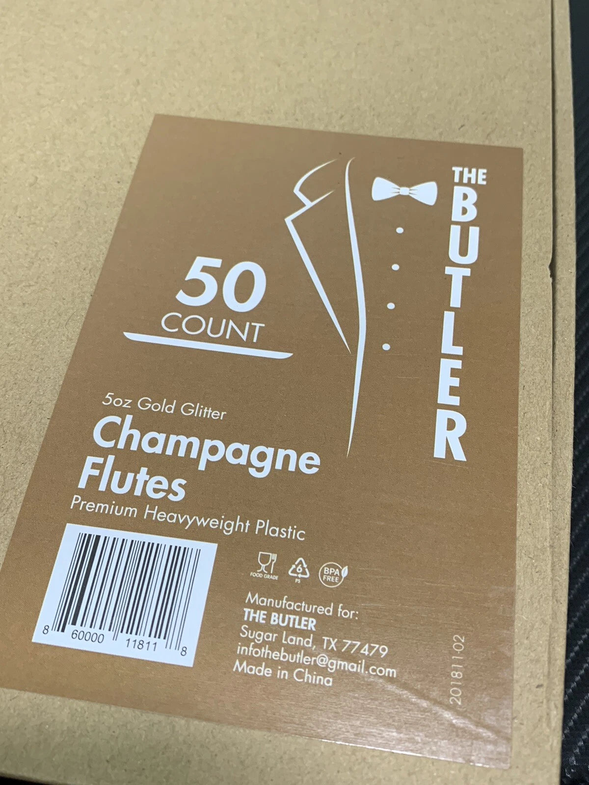 Set Of 50 Disposable Gold Glitter Champagne Flutes, 5oz (130ml) SEALED! FAST! | eBay