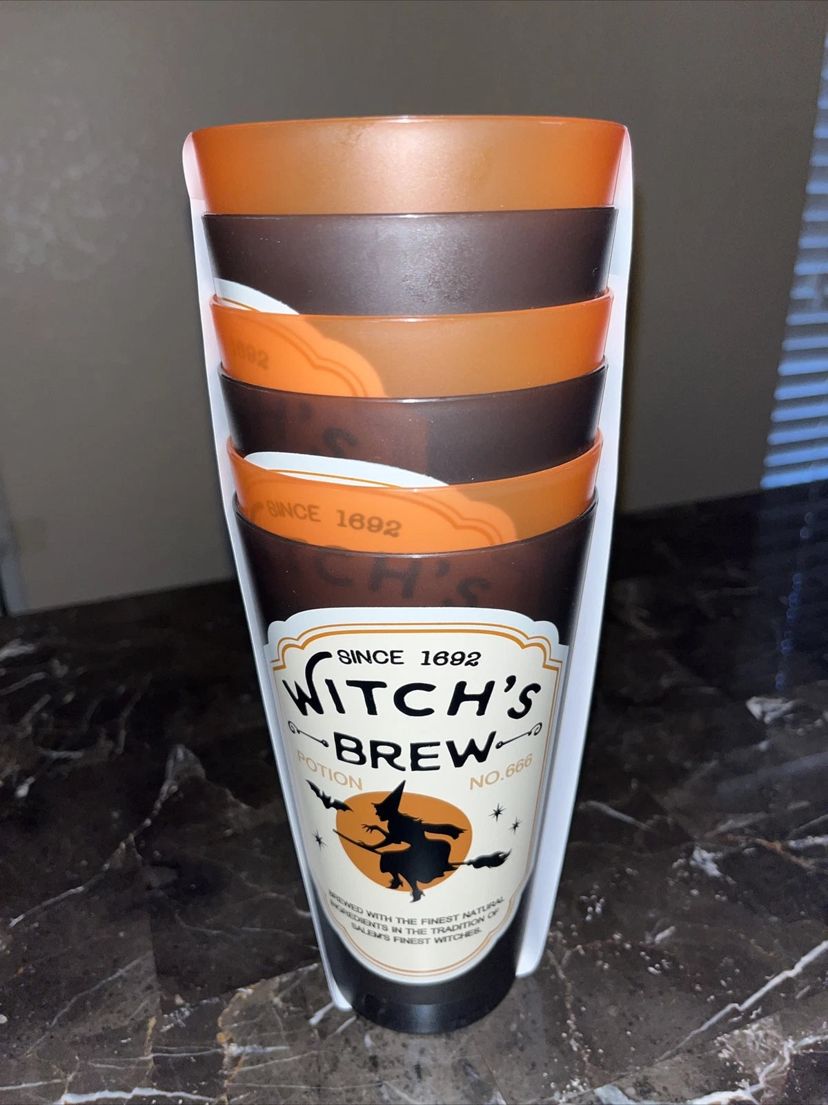 set of 6 halloween Trick Or Treating Witches Brew 24oz Plastic drinking glasses | eBay