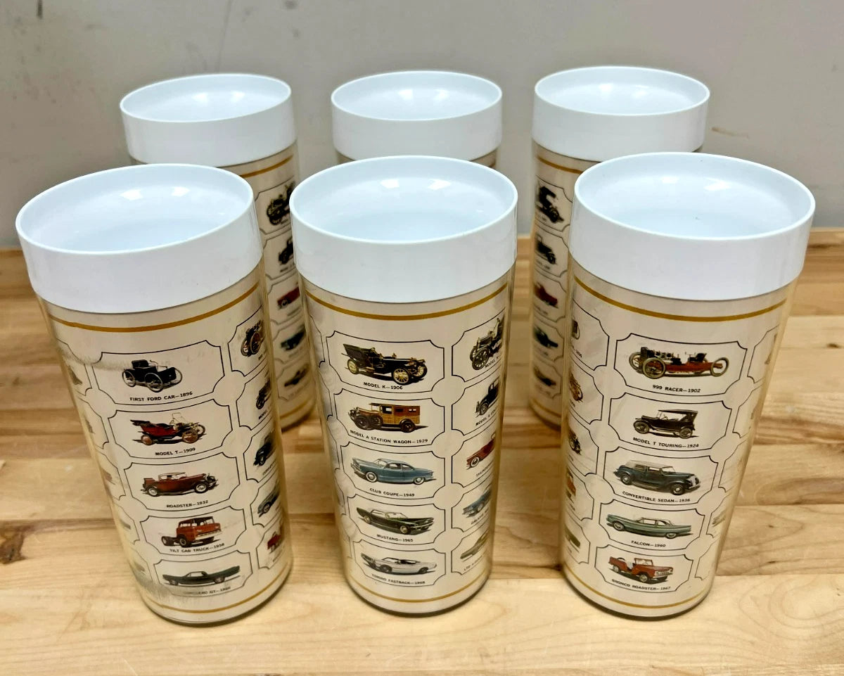 West Bend Thermo-Serv Classic Ford Cars 10 oz Tumblers - Set of 6 | eBay