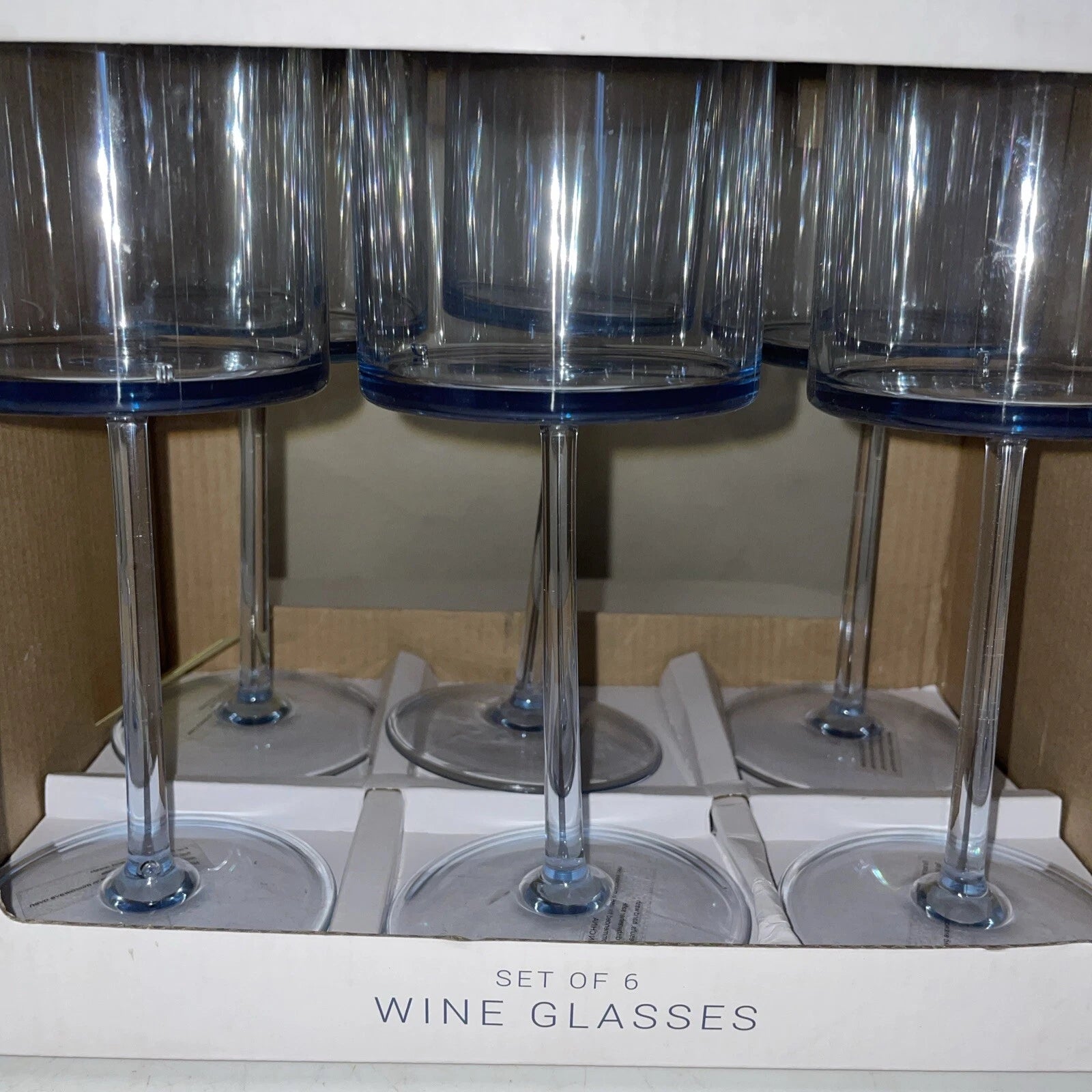 Rachel Zoe set of 6 Acrylic Long Stem Wine Glasses 14 oz 414 ml New in Box | eBay
