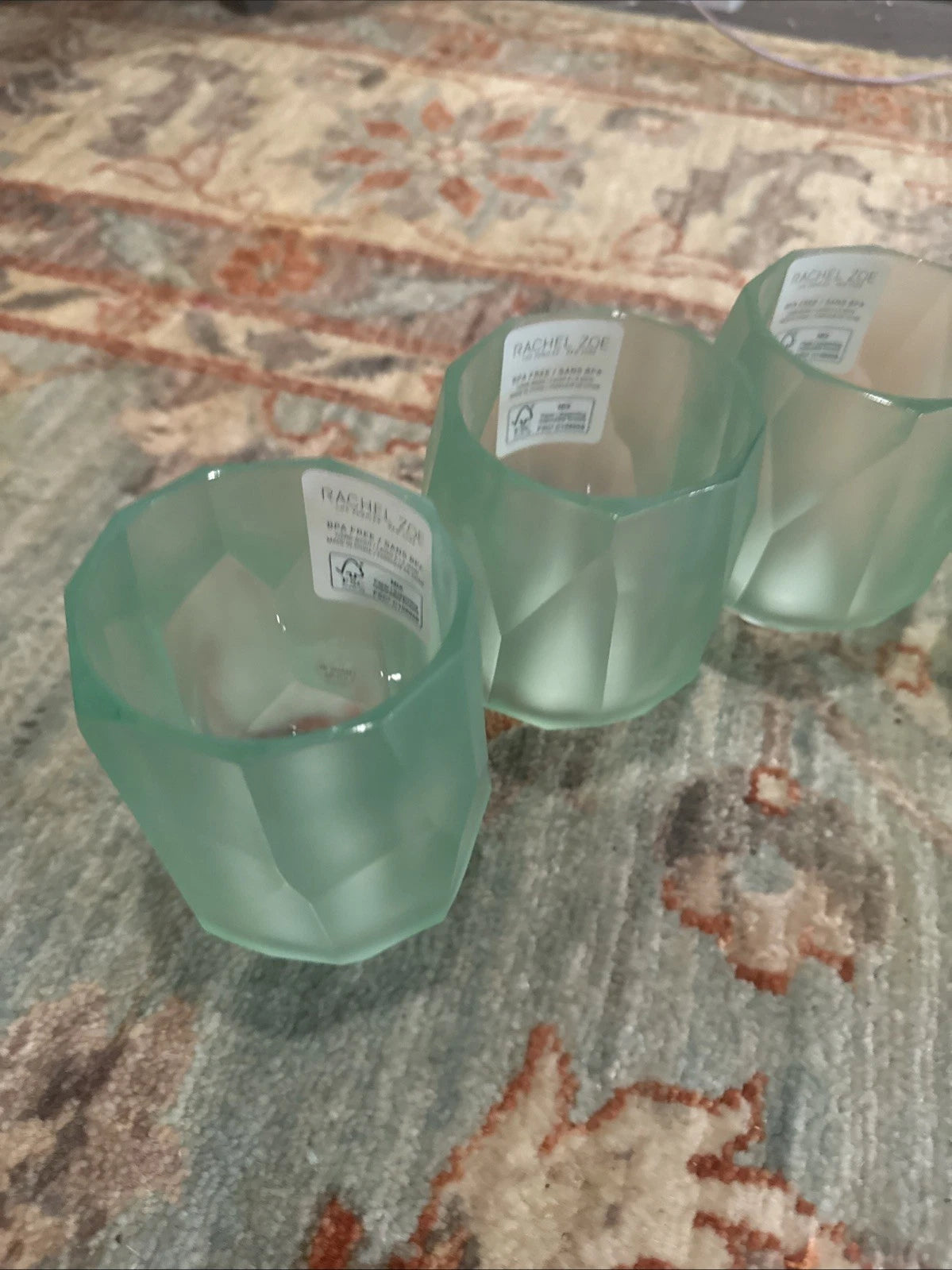 New RACHEL ZOE x6 Frosted Clear Acrylic Drink Glasses Lime Light Green | eBay