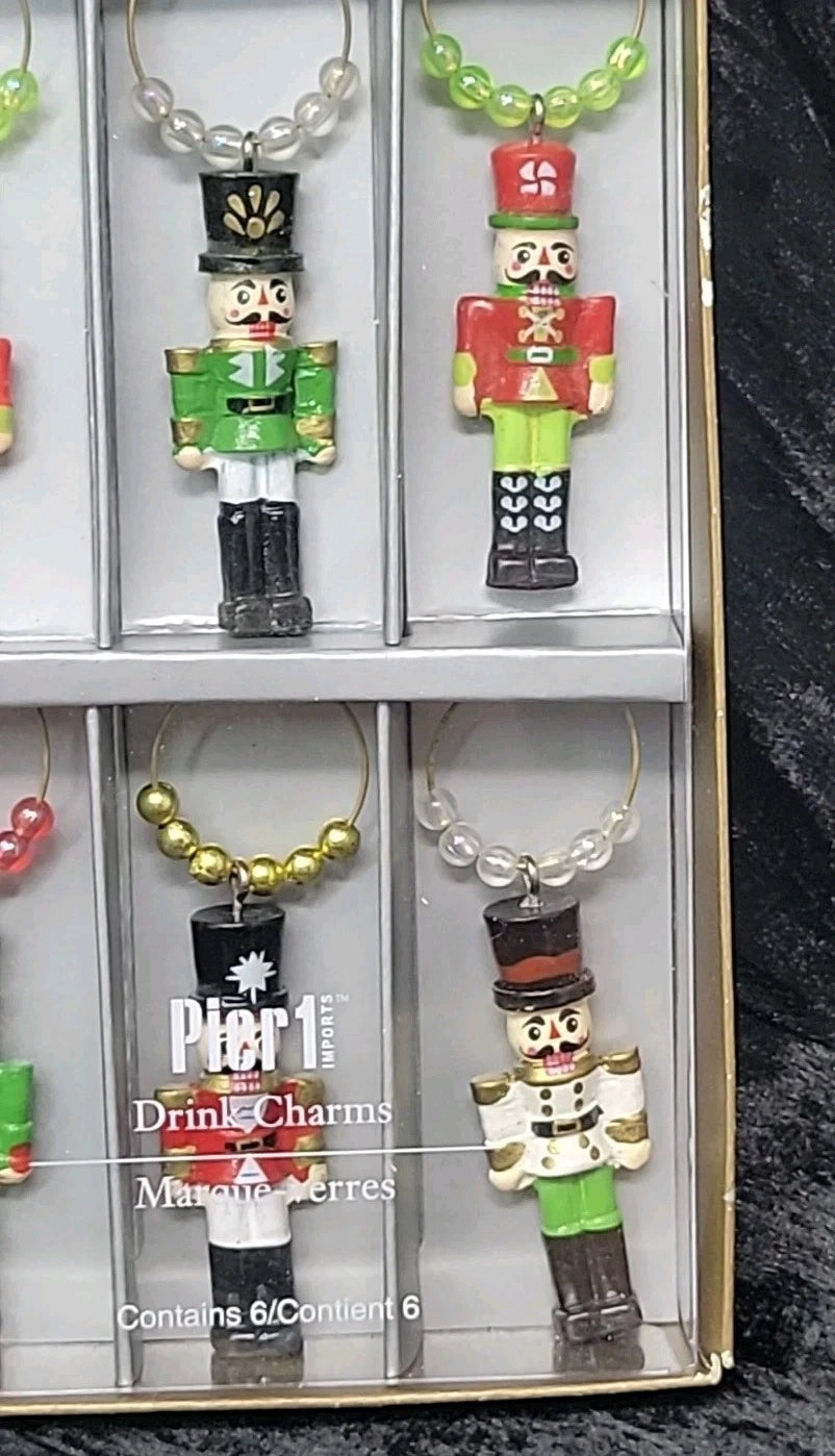 Pier 1 Imports Wine Glass Drink Charms Holiday Nutcracker Theme Set of 6 New | eBay
