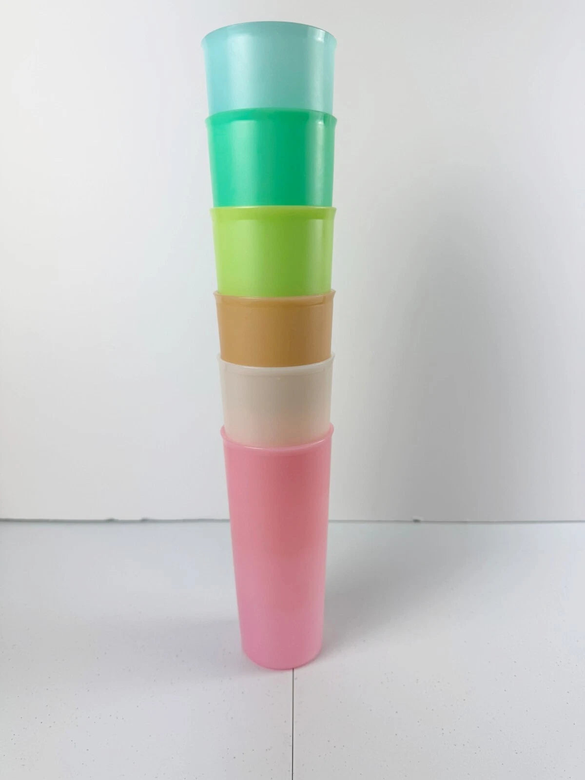 6 Vintage Pastel Tupperware Tumbler 16oz Plastic Cups #107 New Old Stock MINT | eBay