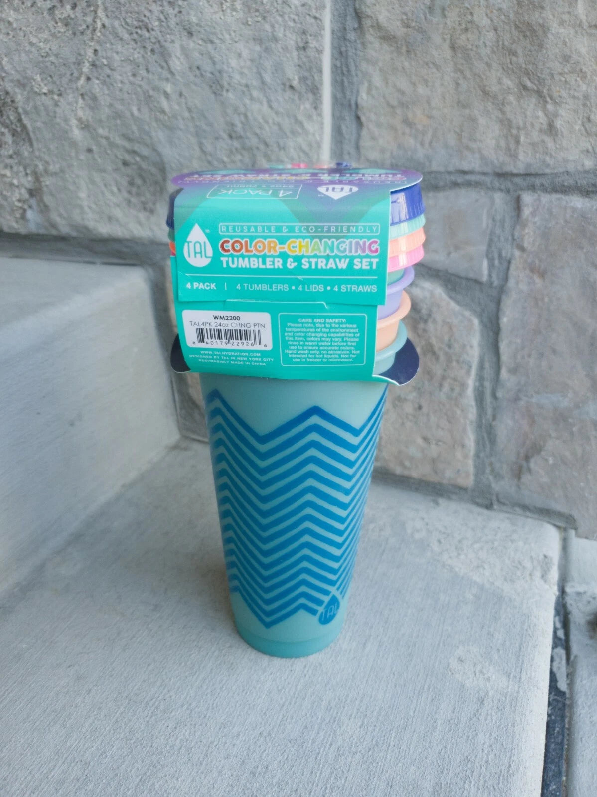 TAL Color Changing Tumbler Set: 4 pack Lids, Straws, & 24oz patterned Cups - NIB | eBay