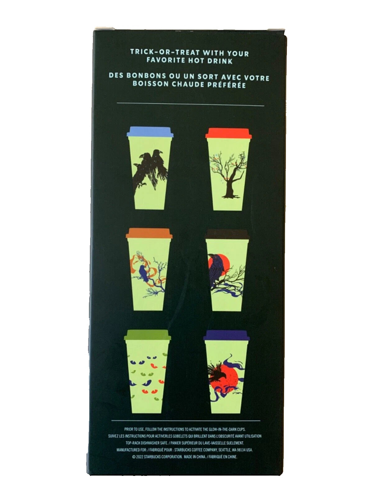 Starbucks Halloween 2022 Glow in the Dark Reusable Hot Cups 16 oz Pack of 6 | eBay