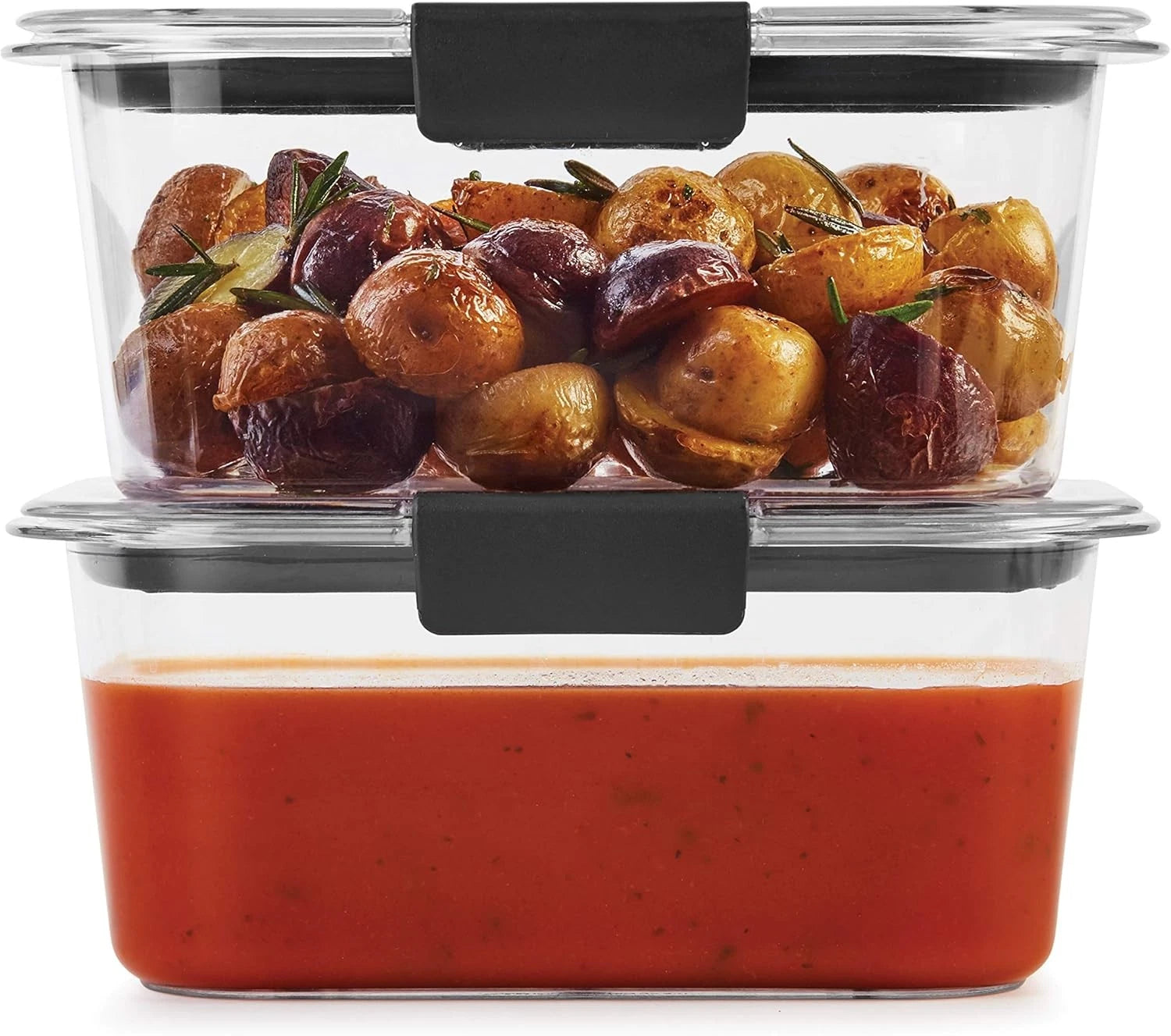Rubbermaid Brilliance BPA-Free Set of 2 (4.7 Cup) Containers, Clear, Grey | eBay