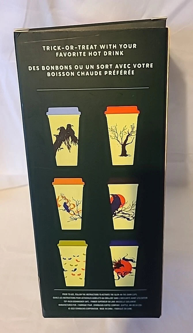 Starbucks Halloween 2022 Glow in the Dark Reusable Hot Cups - 16 oz - 6 Pack | eBay