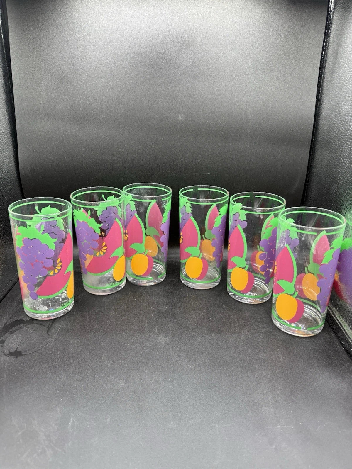 Set of 6 Stotter Mid-Century Plastic Fruit Glasses Vintage 16oz 60s Style MCM | eBay