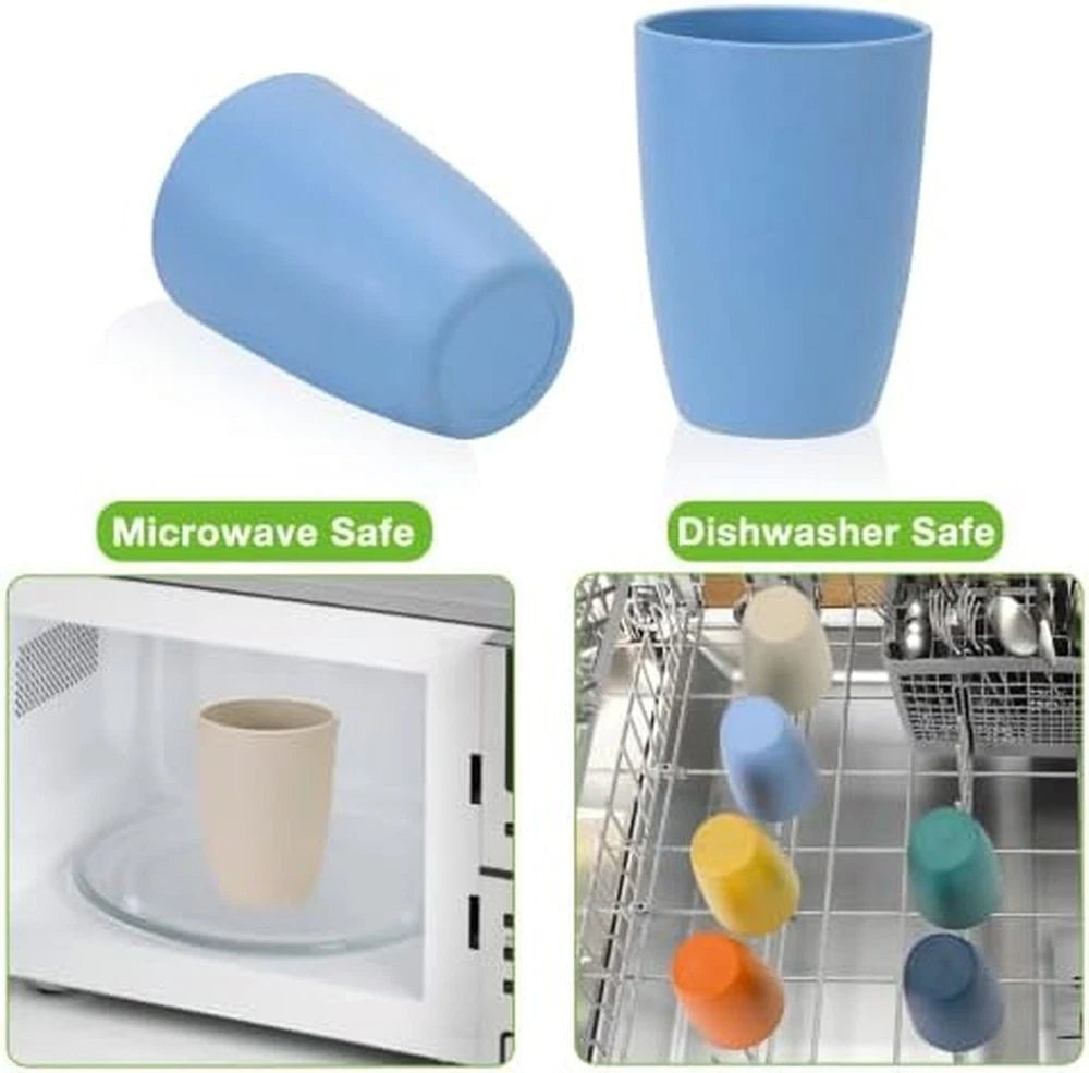 Mfacoy Wheat Straw Cups Set of 6, 12 oz Unbreakable Drinking, Reusable, Stackab | eBay