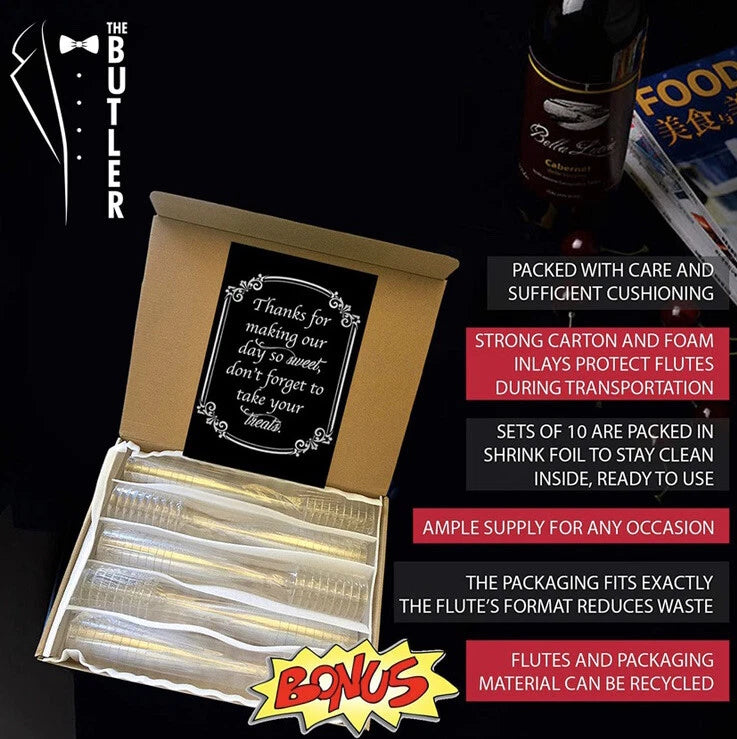 Set Of 50 Disposable Gold Glitter Champagne Flutes, 5oz (130ml) SEALED! FAST! | eBay