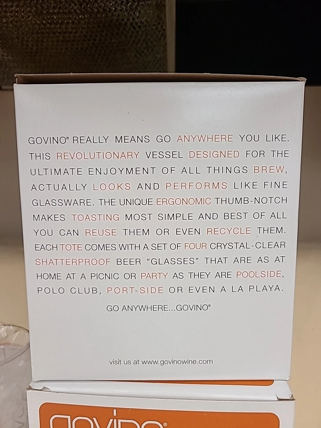 Govino Go Anywhere Beer Glasses 2 Boxes of 4 Reusable Shatterproof Recyclable | eBay