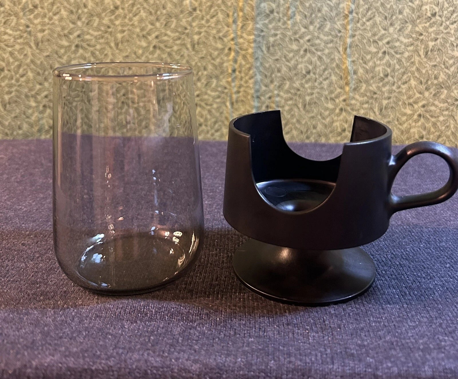 Glass Glas Snap By Corning 12oz Glasses With Black Snap-On Bases Set of 6 | eBay