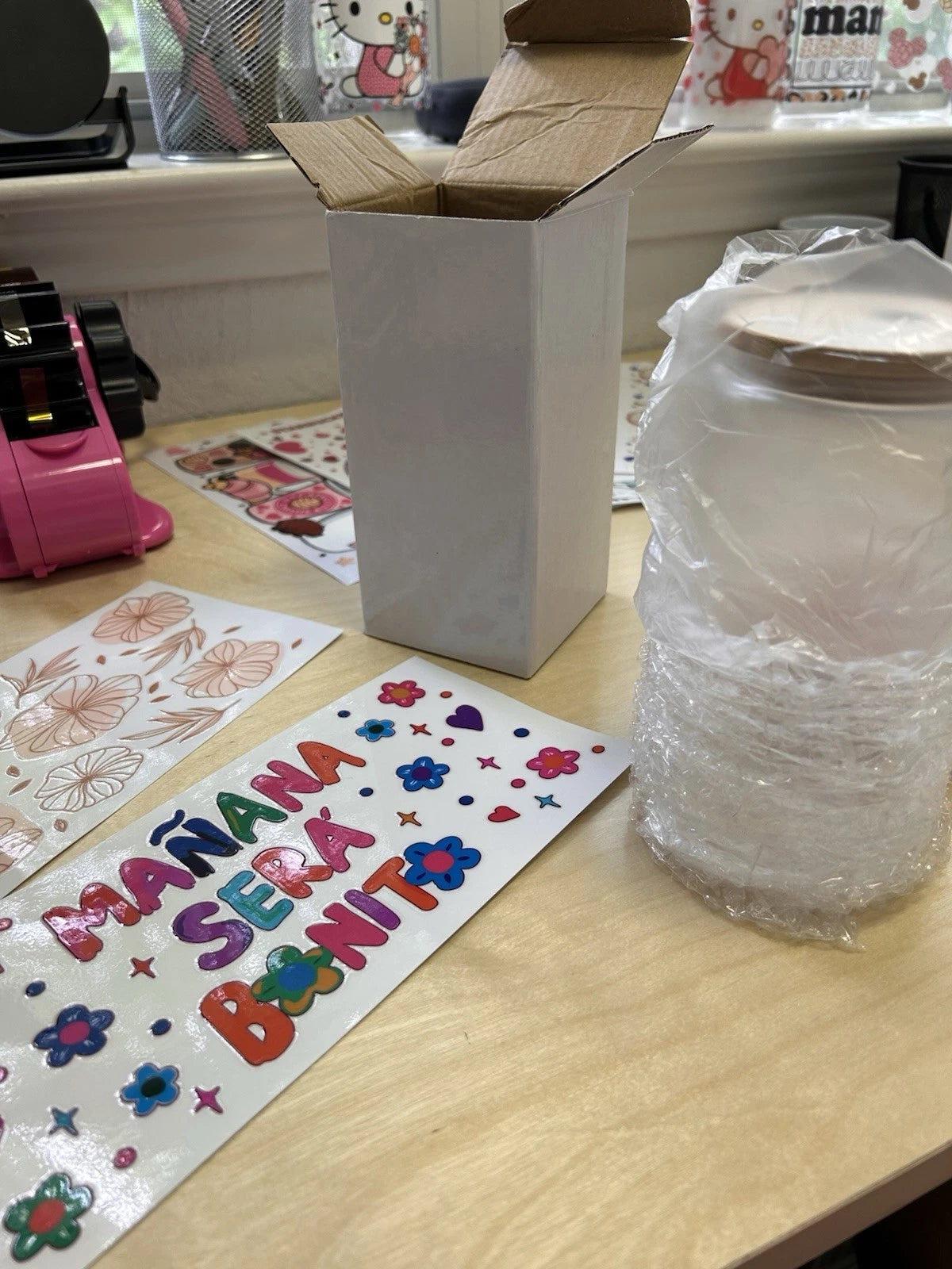 Mañana Sera Bonito 16oz Glass Can, Tumbler, Karol G, Bamboo lid and straw | eBay