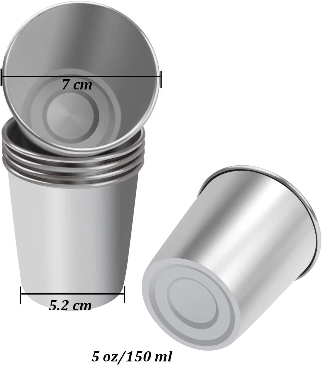 Stackable Stainless Steel 5 oz Cups for Kids - Durable & Reusable, 6 Pack | eBay