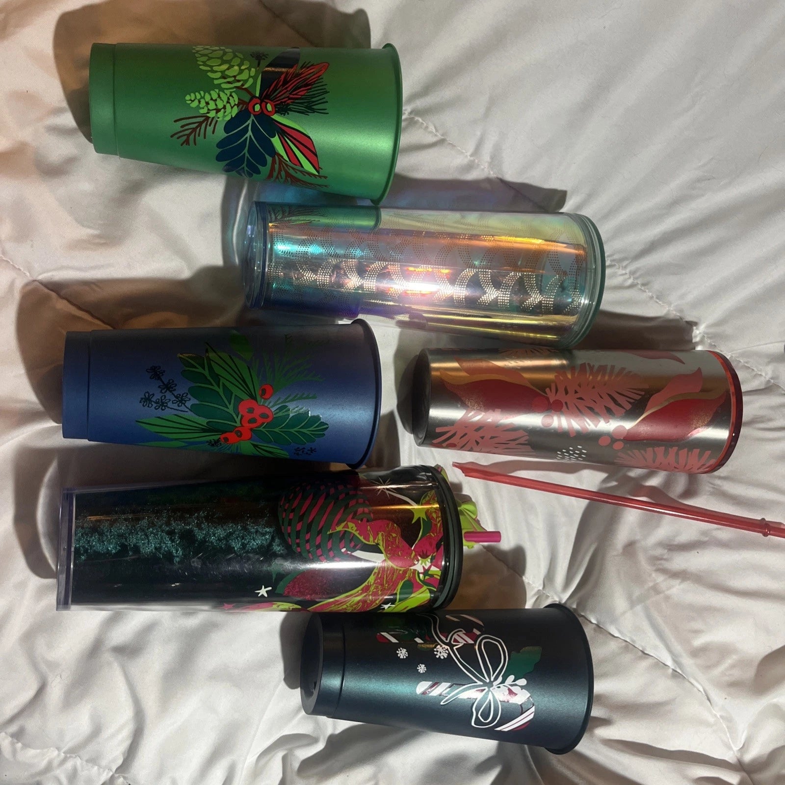 Starbucks Tumbler Cups Various Holiday Styles LOT W/ 24 oz Sparkle (6) Collector | eBay